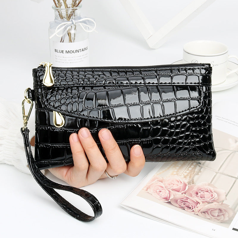 Women's Fashion Clutch Mobile Glossy Pouch Handbags
