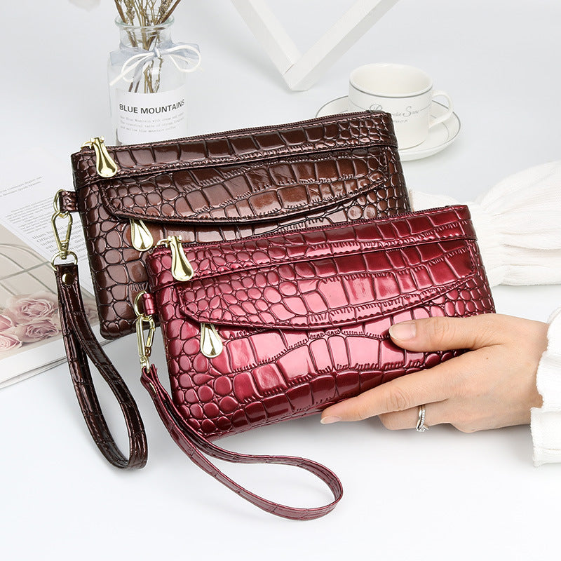 Women's Fashion Clutch Mobile Glossy Pouch Handbags