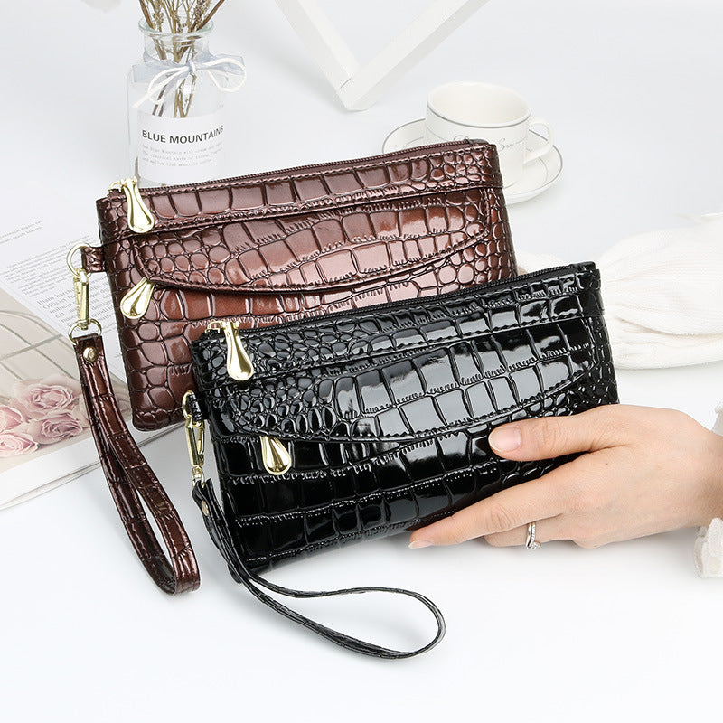 Women's Fashion Clutch Mobile Glossy Pouch Handbags
