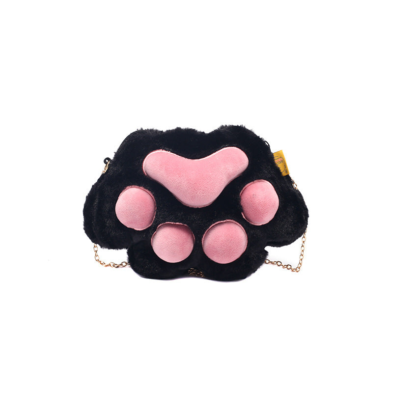 Women's Cat's Paw Plush Exquisite Chain Korean Style Cute Women's Shoulder Bag