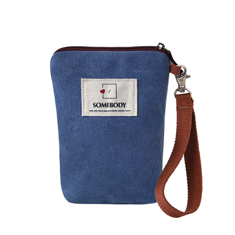 Color Mobile Female Retro Vertical Mori Canvas Phone Bags