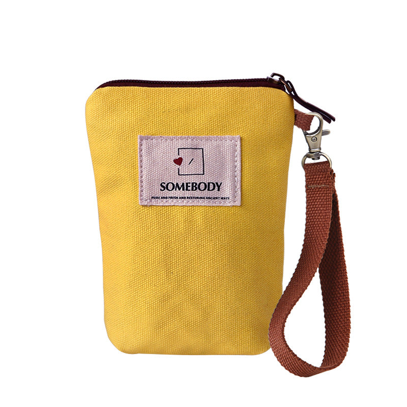 Color Mobile Female Retro Vertical Mori Canvas Phone Bags