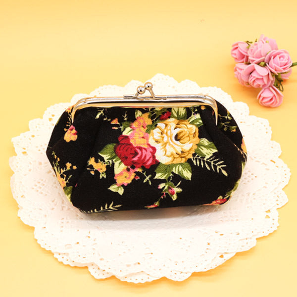 Versatile Women's Creative Canvas Fabric Clutch Coin Purses