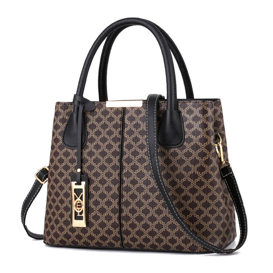 Women's Simple Retro Printed Fashion Large Capacity Handbags