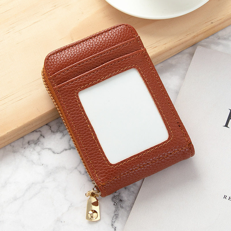 Women's Korean Solid Color Driving License Mini Card Holder