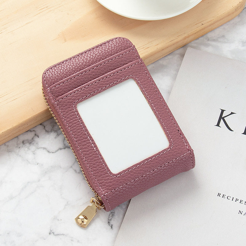 Women's Korean Solid Color Driving License Mini Card Holder