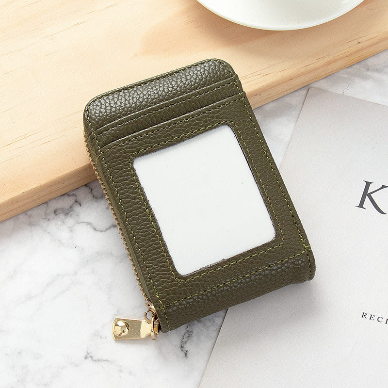 Women's Korean Solid Color Driving License Mini Card Holder
