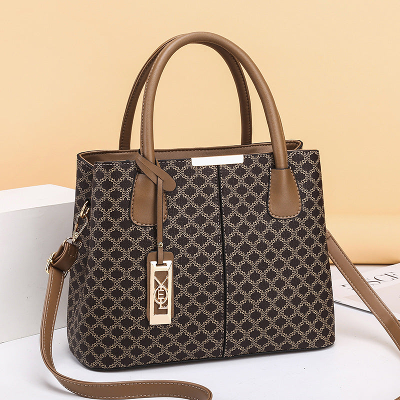 Women's Simple Retro Printed Fashion Large Capacity Handbags