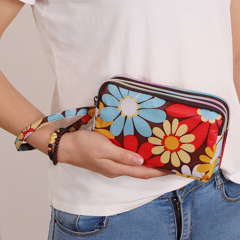 Women's Long Mobile Clutch Fabric Hand Coin Purses