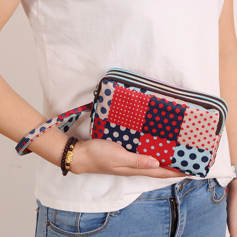 Women's Long Mobile Clutch Fabric Hand Coin Purses
