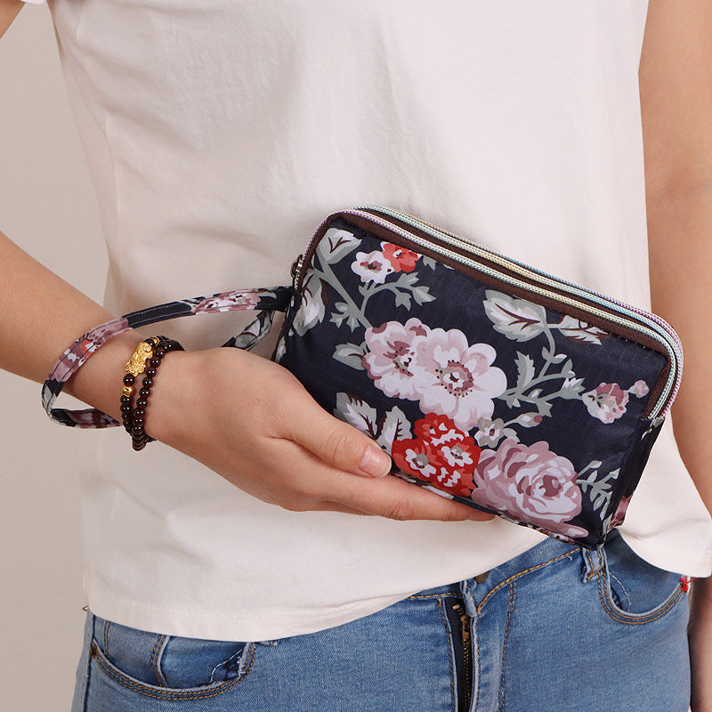 Women's Long Mobile Clutch Fabric Hand Coin Purses