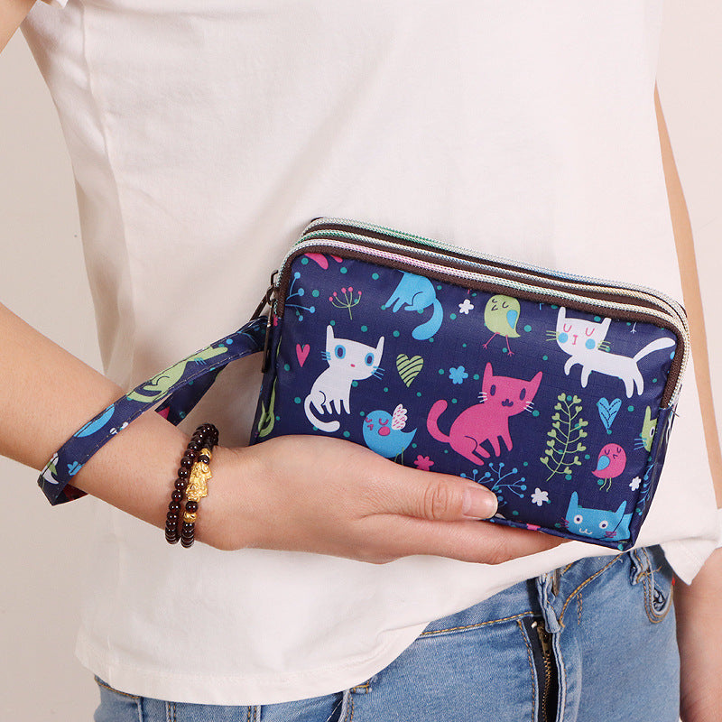 Women's Long Mobile Clutch Fabric Hand Coin Purses
