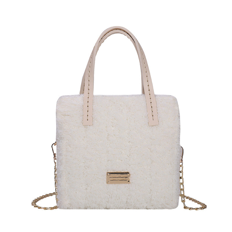 Women's Mesh Woven Homemade Plush Fashion Retro Handbags