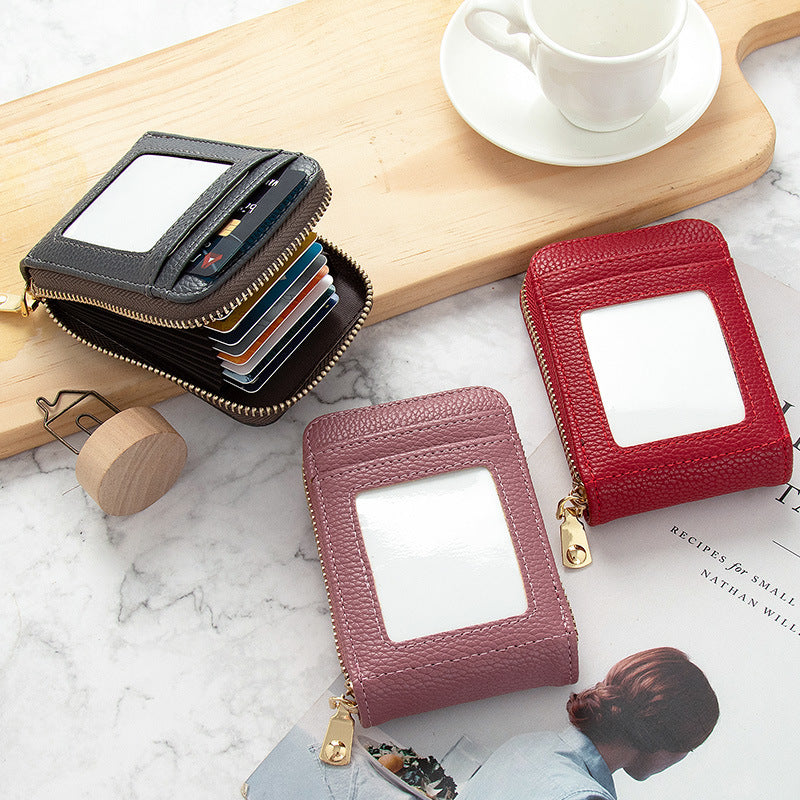 Women's Korean Solid Color Driving License Mini Card Holder