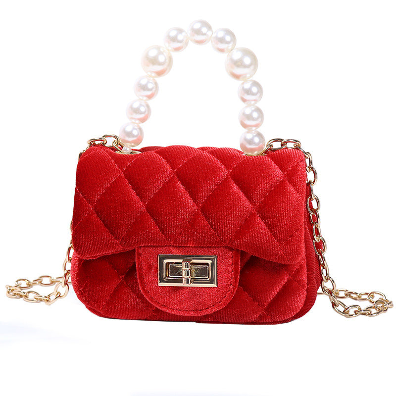 Women's Gold Veet Mini Fashion Pearl Women's Messenger Bag