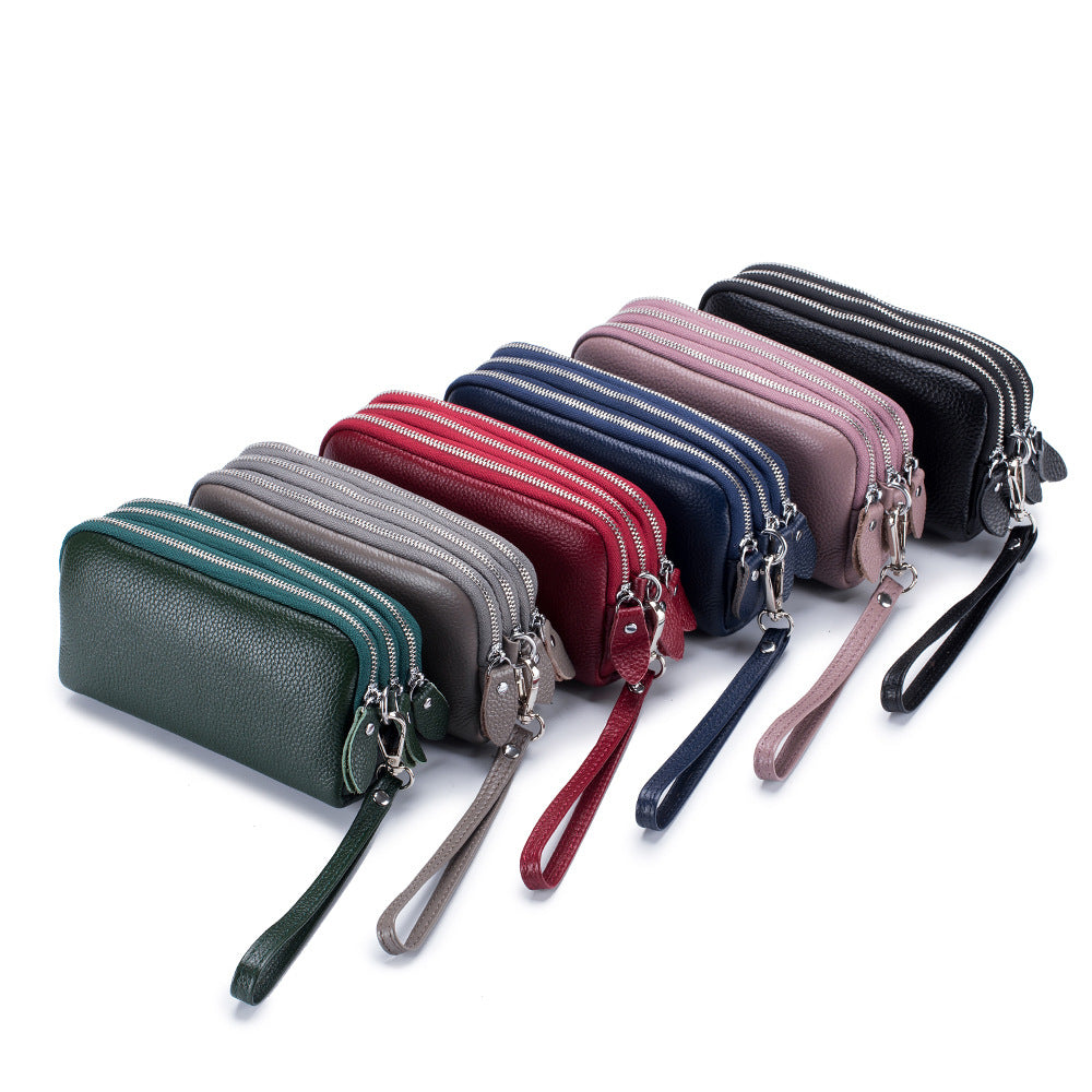 Women's Clutch Large Capacity Simple Triple Zipper Handbags