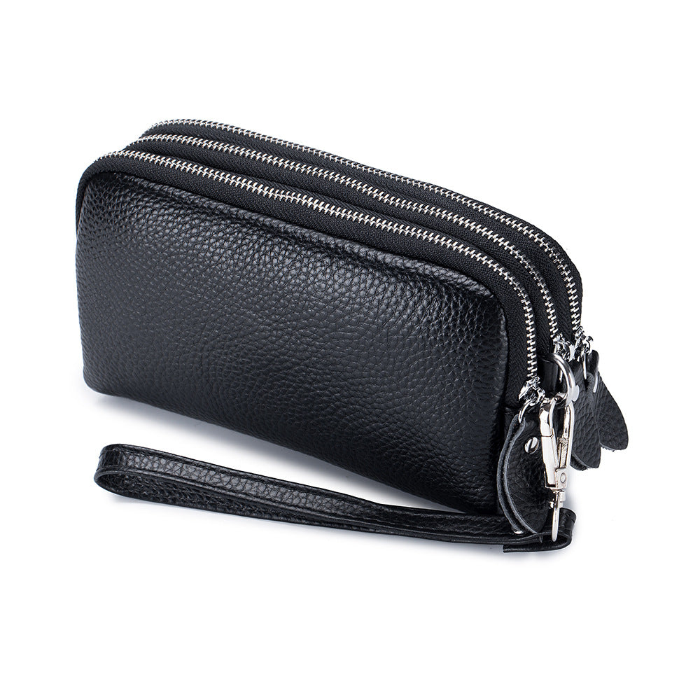 Women's Clutch Large Capacity Simple Triple Zipper Handbags