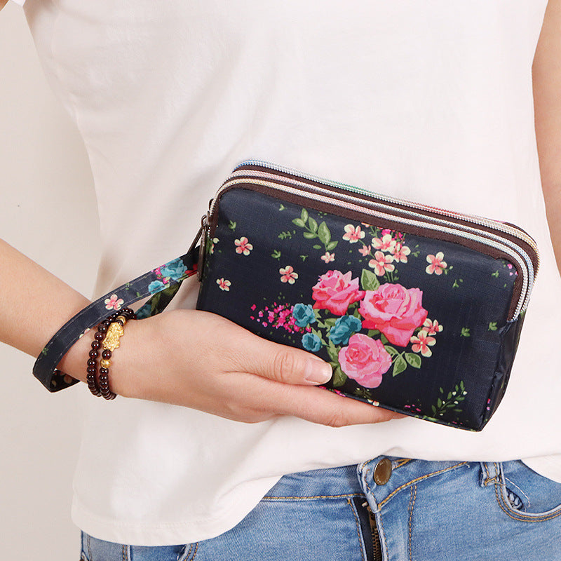 Women's Long Mobile Clutch Fabric Hand Coin Purses