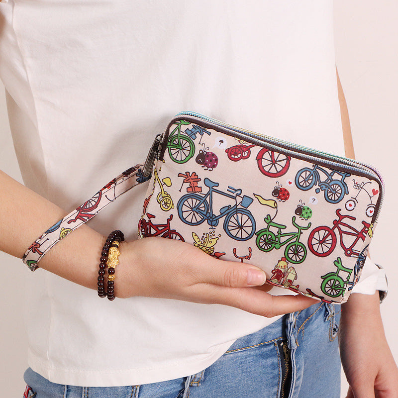 Women's Long Mobile Clutch Fabric Hand Coin Purses