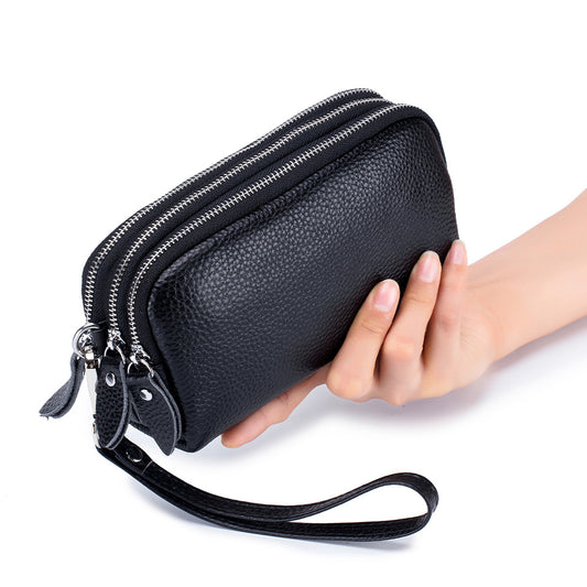 Women's Clutch Large Capacity Simple Triple Zipper Handbags