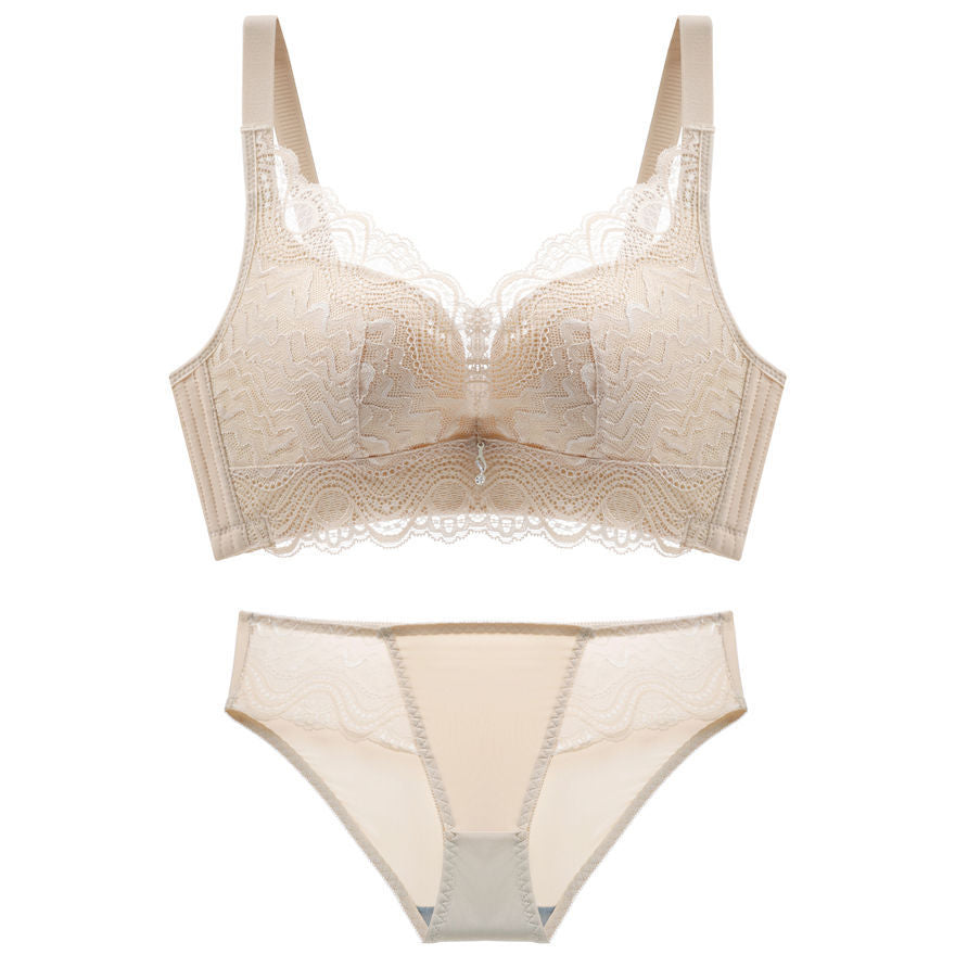Women's Small Chest Push Up Wireless Adjustable Breast Holding Lingerie Sets