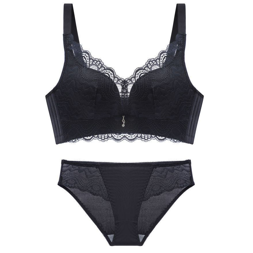 Women's Small Chest Push Up Wireless Adjustable Breast Holding Lingerie Sets