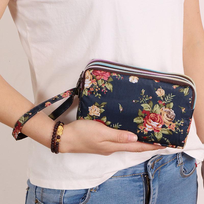 Women's Long Mobile Clutch Fabric Hand Coin Purses