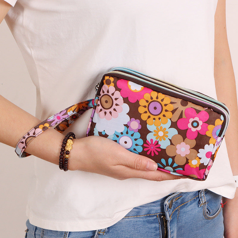 Women's Long Mobile Clutch Fabric Hand Coin Purses