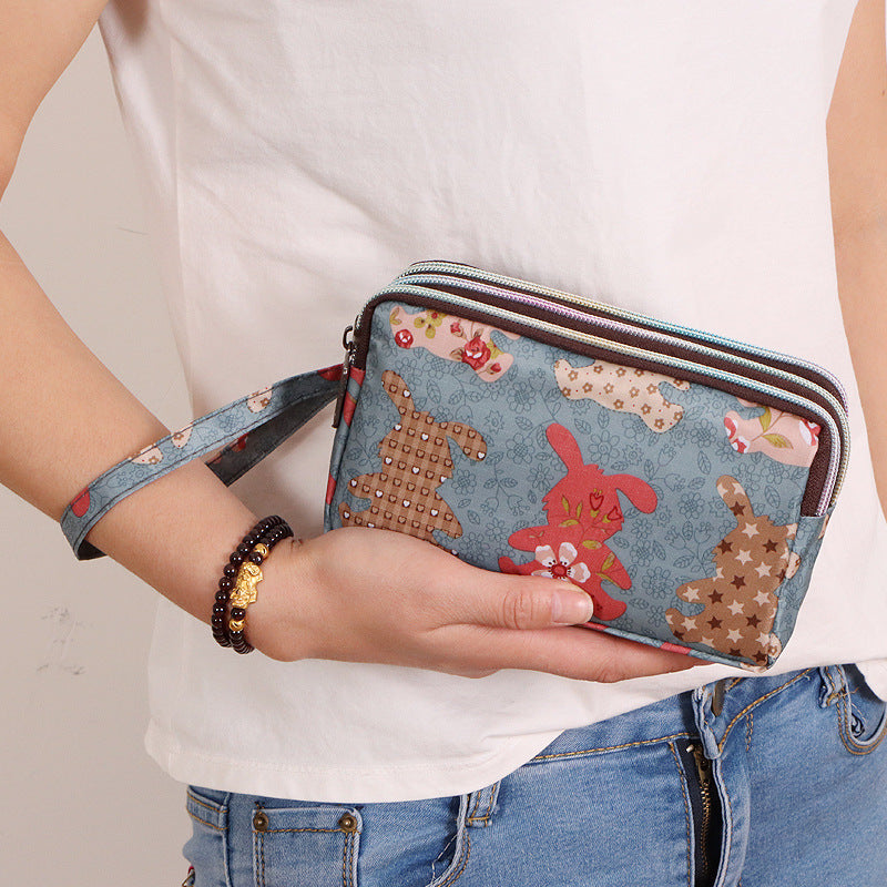 Women's Long Mobile Clutch Fabric Hand Coin Purses