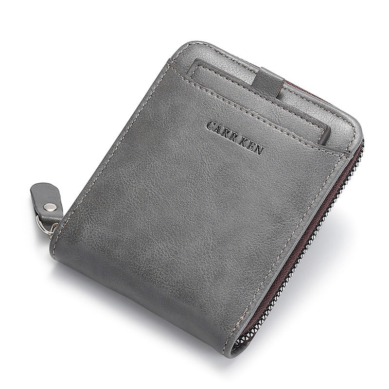 Men's Graceful Fashion Vintage Cubic Zipper Men's Wallets
