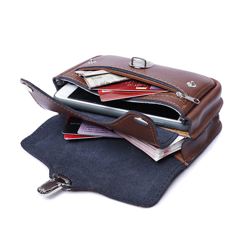 Men's Leather Genuine For Mobile Pouch Construction Site Phone Bags