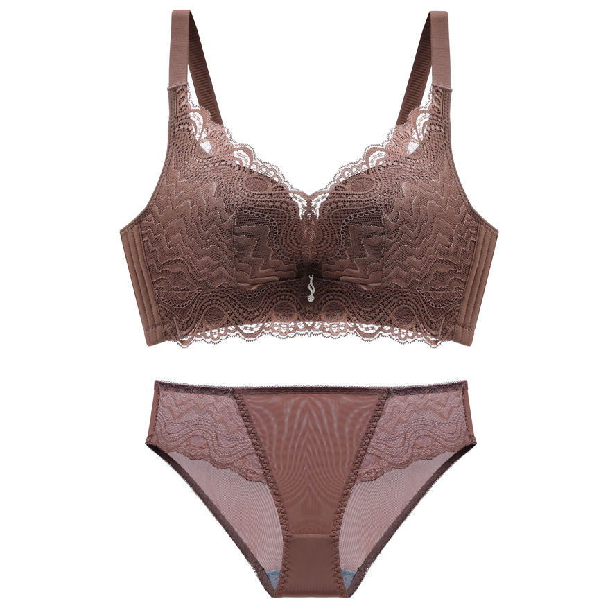 Women's Small Chest Push Up Wireless Adjustable Breast Holding Lingerie Sets