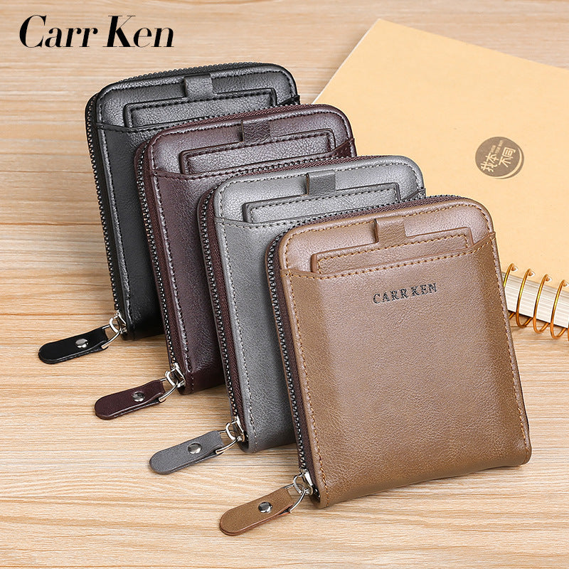 Men's Graceful Fashion Vintage Cubic Zipper Men's Wallets