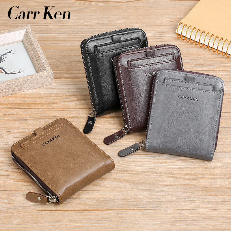 Men's Graceful Fashion Vintage Cubic Zipper Men's Wallets