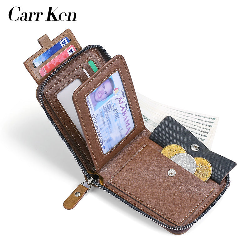 Men's Graceful Fashion Vintage Cubic Zipper Men's Wallets
