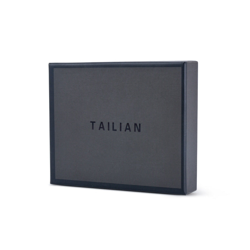 Men's Black Elegant Gift Box Mid-length Short Men's Wallets