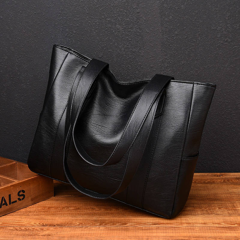 Textured Large Temperament Leisure Simple Capacity Commuter Tote Bags