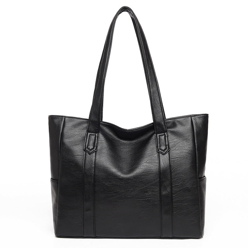 Textured Large Temperament Leisure Simple Capacity Commuter Tote Bags