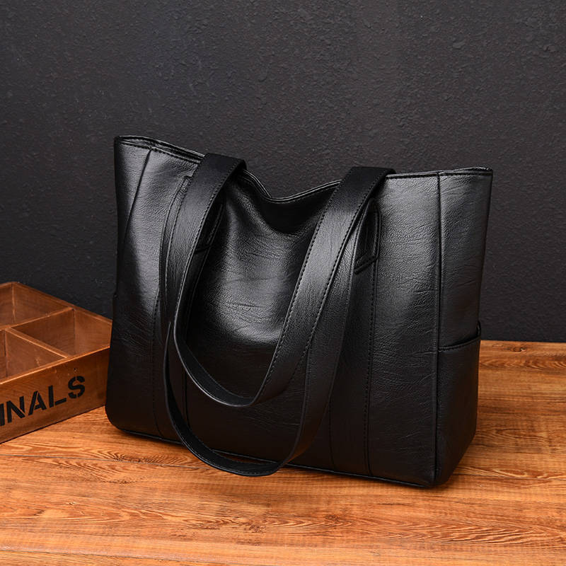 Textured Large Temperament Leisure Simple Capacity Commuter Tote Bags