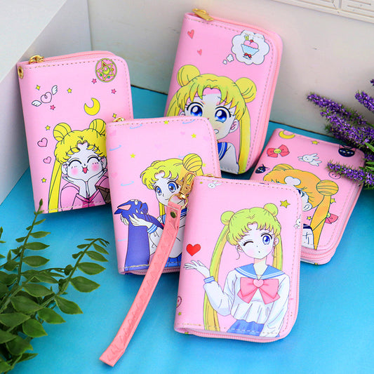 Cartoon Beautiful Cute Female Fresh Lady Ladies Wallets