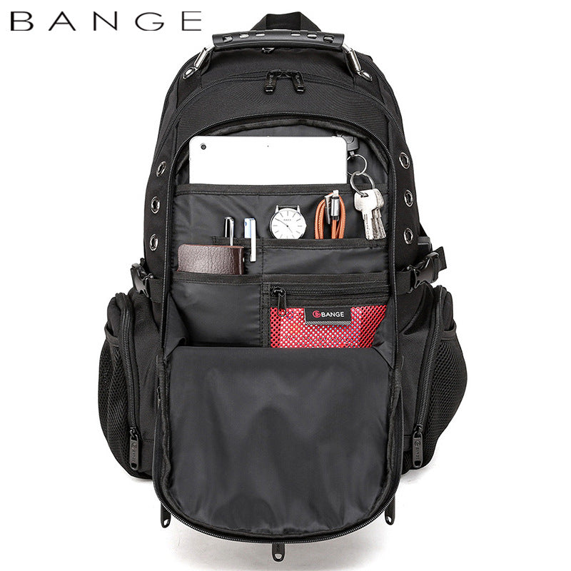 Men's Bange Waterproof Earplug Hole Charging Large Backpacks