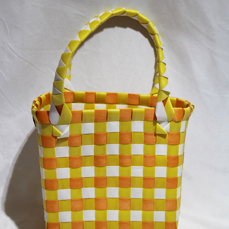 Women's & Children's & Woven Vegetable Basket Beach Colorful Handbags