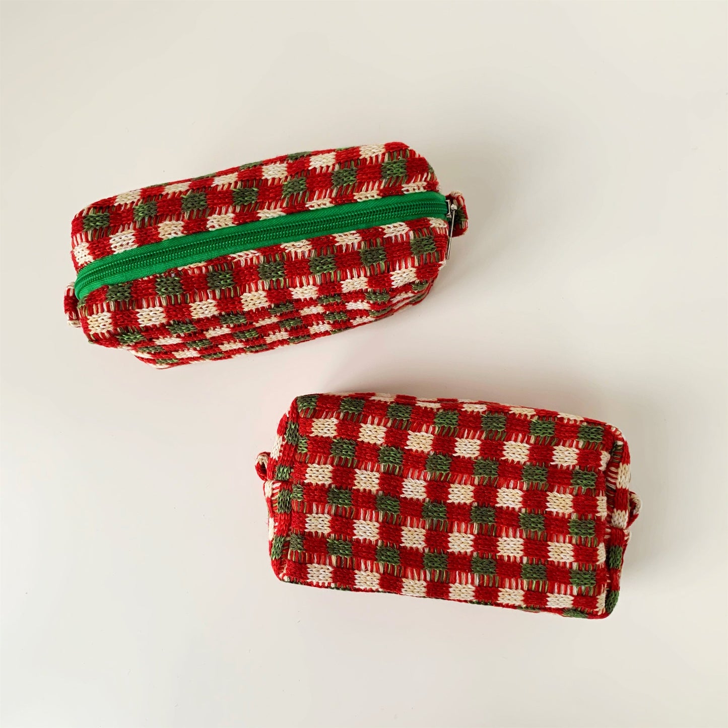 Christmas Thick Needle Knitted Polyester Storage Cosmetic Bags