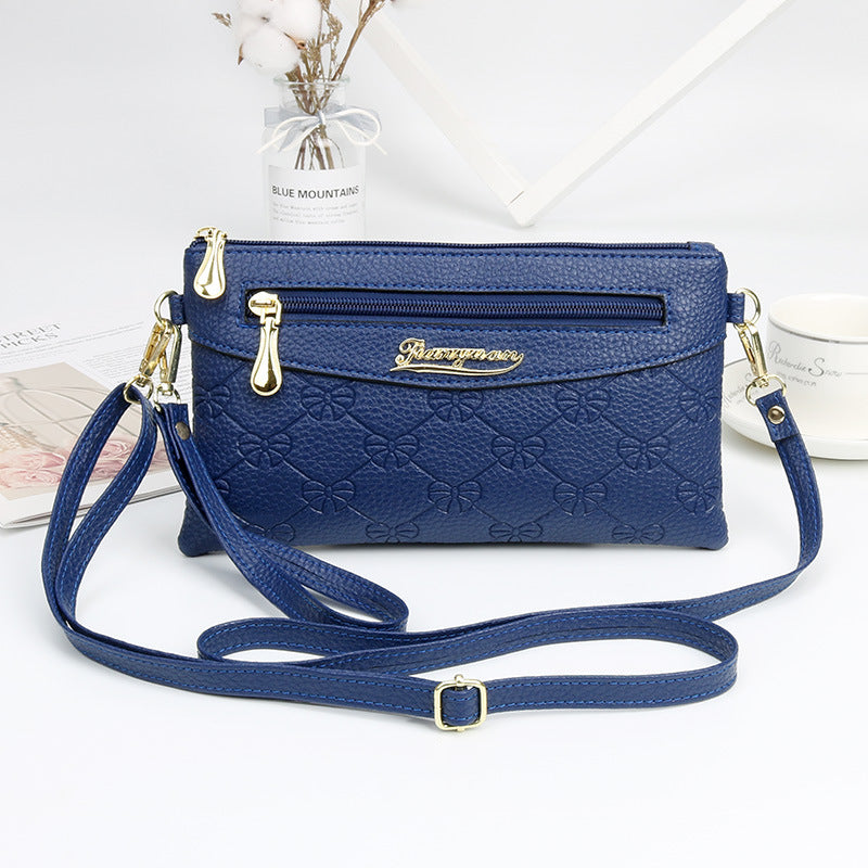 Women's Fashion Embossed Soft Material Mobile Bags