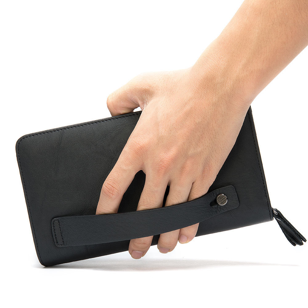 Men's Business Long Top Layer Cowhide Clutch Men's Wallets