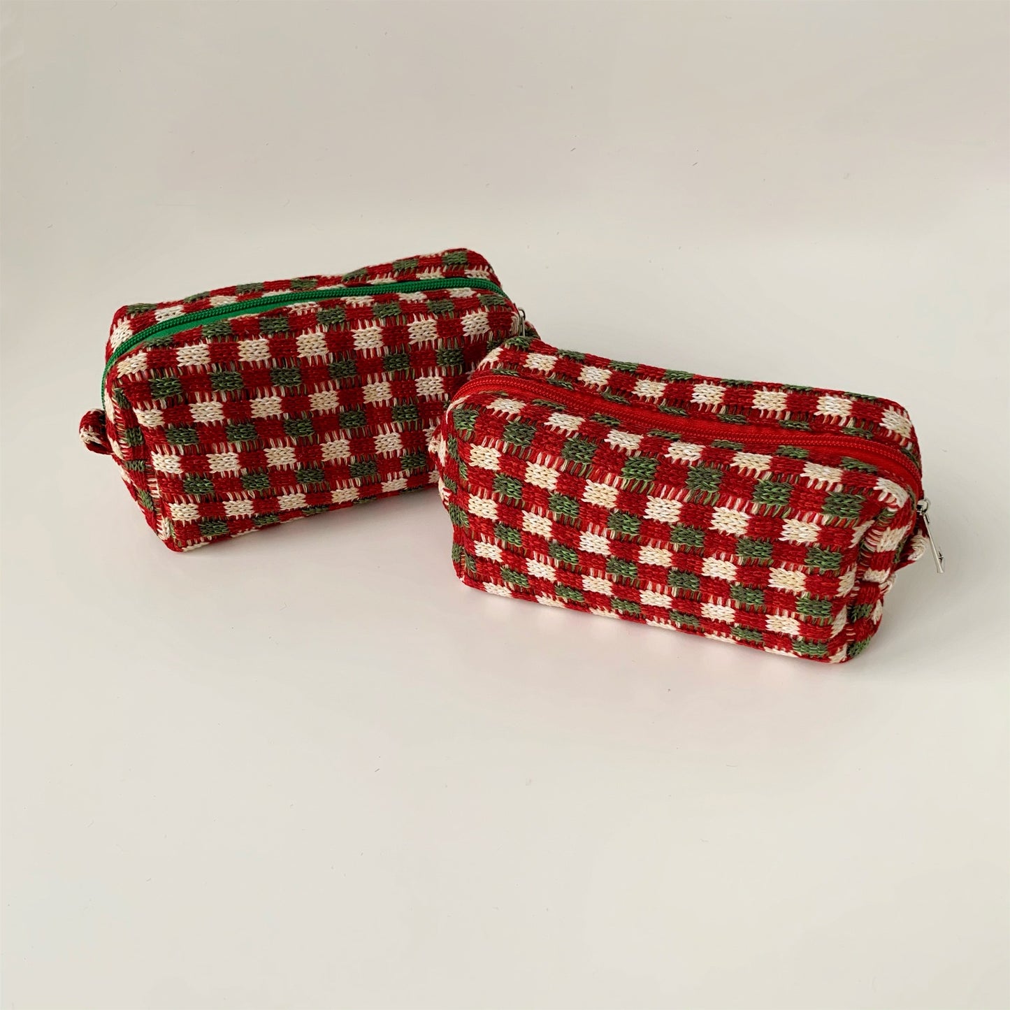 Christmas Thick Needle Knitted Polyester Storage Cosmetic Bags