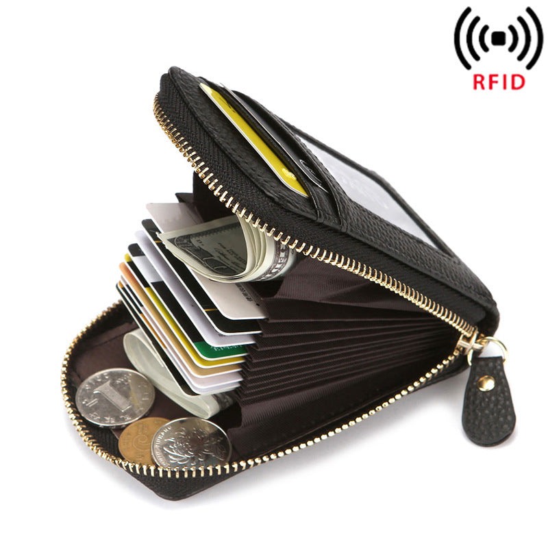 Women's Expanding Multiple Slots Zipper Bank Card Holder