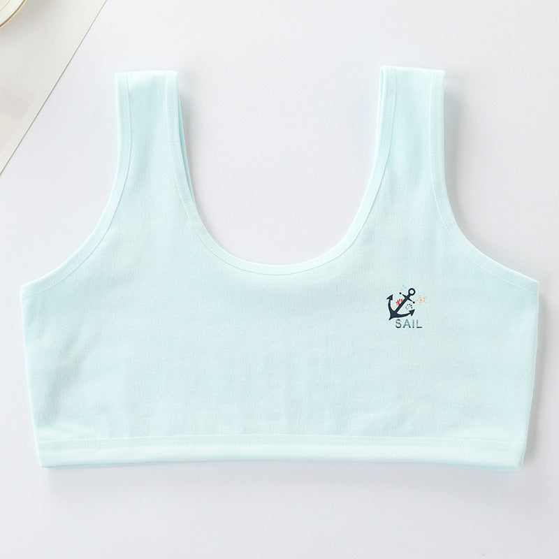 Underwear Female Cotton Vest Green Junior Everyday Bras