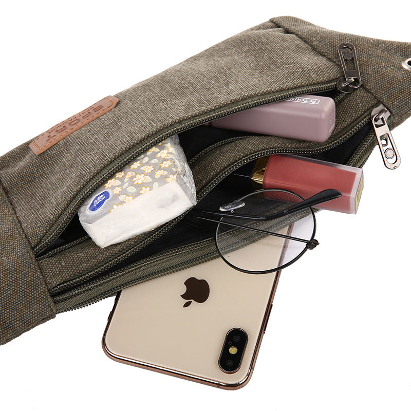 Men's Multifunctional Cycling Running Canvas Invisible Fashion Men's Waist Packs