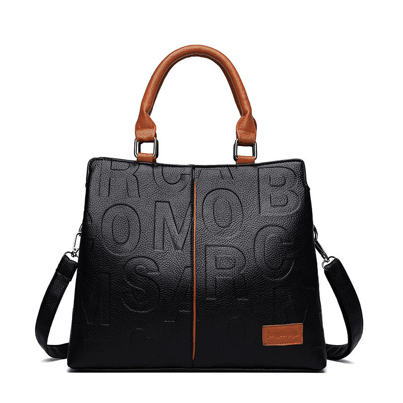 Women's Large Capacity Soft Leather Embossed For Handbags